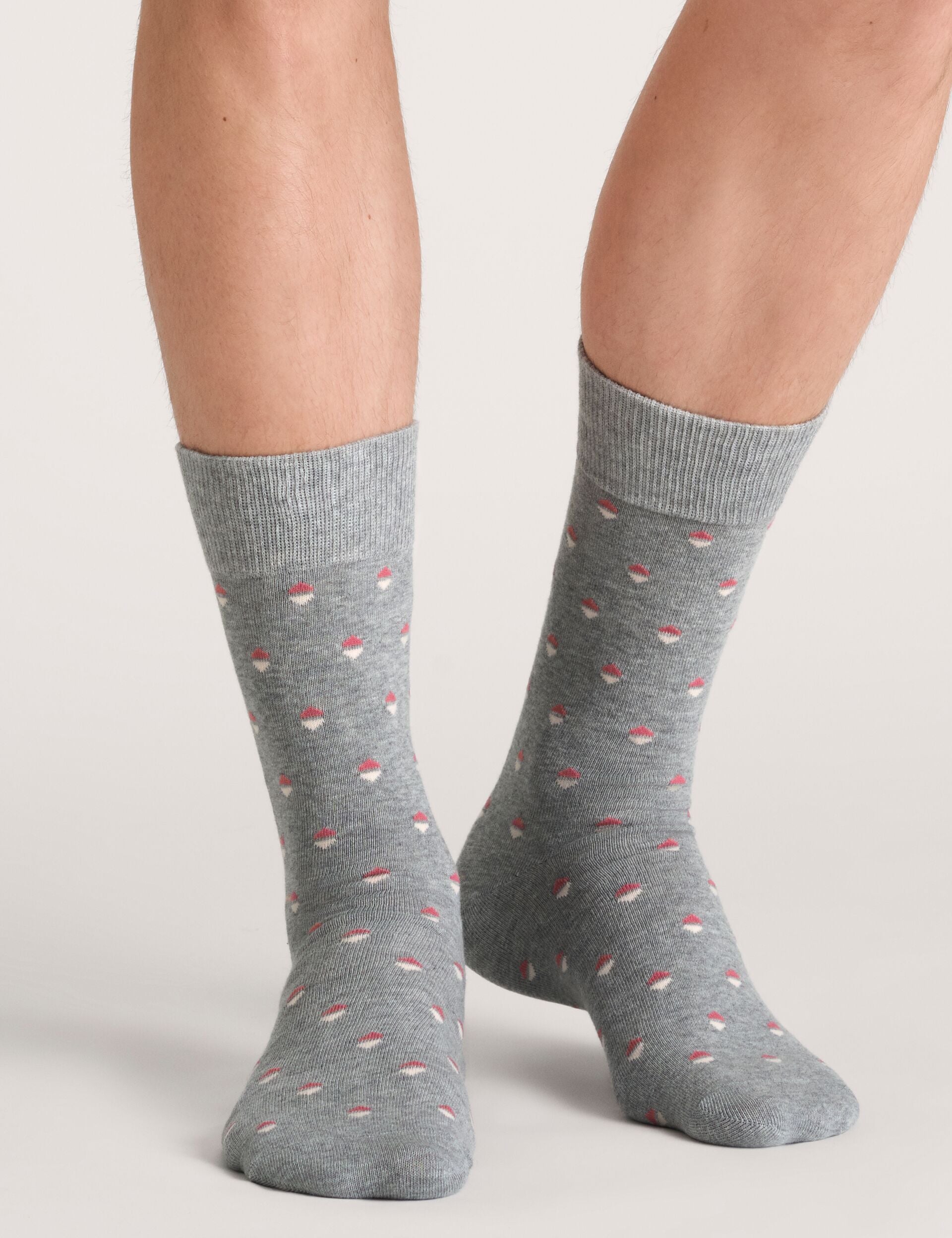 CREW GEOMETRIC STRIPE | MEDIUM GREY